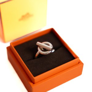 Hermes Anello Croisette T Bar Argento